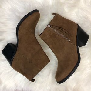 H&M Faux Suede Block Heel Ankle Booties *NWOT